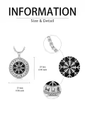 TOUPOP 925 Sterling Silver Zircon Norse Viking Necklace For Men Gifts-0-3