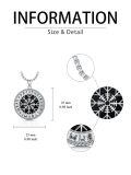 TOUPOP 925 Sterling Silver Zircon Norse Viking Necklace For Men Gifts-0-3