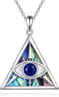 wholesale 925 Sterling Silver Evil Eye Hamsa Star of David Filigree Pendant Necklace with Blue Sapphire Stone-0-1