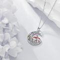 wholesale 925 Sterling Silver Moon & Mushrooms Pendant Necklace for Women Girls Gifts Jewelry Accessories-0-2