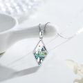 wholesale 925 Sterling Silver Abalone Shell Cubic Zirconia Cut Mountain Pendant Necklace for Women-0-1