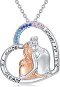 wholesale 925 Sterling Silver Heart Pendant with Mother and Child Design Forever My Friend Always Jewelry for Women Girls Gift-0-0