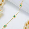 wholesale 14K Gold Turquoise Evil Eye Chain Anklet for Women - 7 Inches s for Wife and Mom-0-4