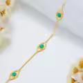 wholesale 14K Gold Turquoise Evil Eye Chain Anklets Wholesale for Women - 7 Inches s for Wife and Mom-0-4