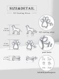 wholesale 925 Sterling Silver Dog & Paw Print Bone Studs for Women (Set of 6)-0-1