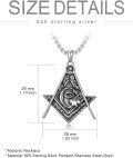 wholesale Masonic Necklace For Women Men 925 Sterling Silver Celtic Knot Masonic Pendant Freemason Free And Accepted Necklace Freemasonary Gift For Christmas Father Brother Son -0-1