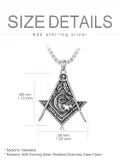 TOUPOP 925 Sterling Silver Celtic Knot Masonic Pendant Necklace-0-1