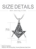 TOUPOP 925 Sterling Silver Celtic Knot Masonic Pendant Necklace-0-1