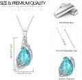 wholesale 925 Sterling Silver Teardrop Turquoise Mermaid Pendant Necklace for Women-0-5