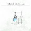wholesale 925 Sterling Silver 925 Sterling Silver Moonstone And Panda Pendant Necklace-0-4