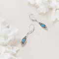wholesale 925 Sterling Silver Turquoise Filigree Drop Earrings with Leverbacks-0-2
