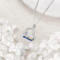 wholesale 925 Sterling Silver Heart Necklace with Goose and Ducks Pendant-0-2