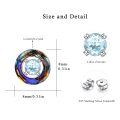 wholesale 925 Sterling Silver Austria Crystal Circle Stud Earrings for Women Girls Sensitive Ears Gifts-0-5
