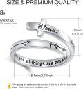 wholesale  Silver Cross Ring with Heart for Women Christian Blessed Faith Jewelry Adjustable Gift -0-2
