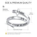wholesale 925 Sterling Silver Blessed Cross Open Wrap Ring Platinum Plated Scripture Faith Jewelry-0-2