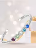 TOUPOP Sterling Silver Abalone Shell Open Cuff Bangle Bracelet-0-1