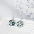 wholesale 925 Sterling Silver Abalone Shell Anchor Drop Dangle Leverback Earrings Sea Life s for Women-0-5