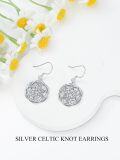 wholesale 925 Sterling Silver Celtic Knot Tree of Life Lotus Drop Earrings-0-3