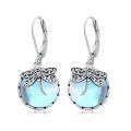 wholesale 925 Sterling Silver Blue Opal Dragonfly Leverback Dangle Earrings for Women-0-0