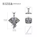 TOUPOP 925 Sterling Silver Chakra Stone Elephant Necklace Pendant-0-1