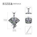 TOUPOP 925 Sterling Silver Chakra Stone Elephant Necklace Pendant-0-1