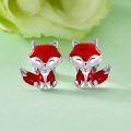 wholesale 925 Sterling Silver Fox Stud Earrings Animal Lovers s for Women-0-2
