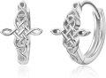 wholesale 925 Sterling Silver Celtic Knot Huggie Hoop Earrings for Women - Hypoallergenic s-0-0