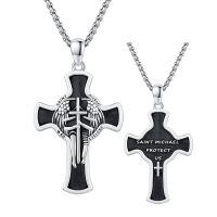 wholesale 925 Sterling Silver Archangel Medals St Pendant Necklace for Men Women-41-St Michael Cross(double-sided silver)
