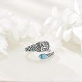 wholesale 925 Sterling Silver & Turquoise Celtic Knot Spoon Ring Adjustable Thumb Ring for Women Size 7-11-0-2