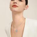 wholesale 925 Sterling Silver Blue And White Crystal Turtle Pendant Necklace-0-4