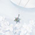 wholesale 925 Sterling Silver Blue Abalone Star of David Pendant Necklace with Multi-Color Stones and Eye Design-0-3