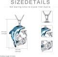 wholesale TOUPOP Christmas Gifts Dolphin Gifts For Women Dolphins Necklace Sterling Silver Crystal Mom And Daughter/son Necklaces Birthday Christmas Gift -0-4