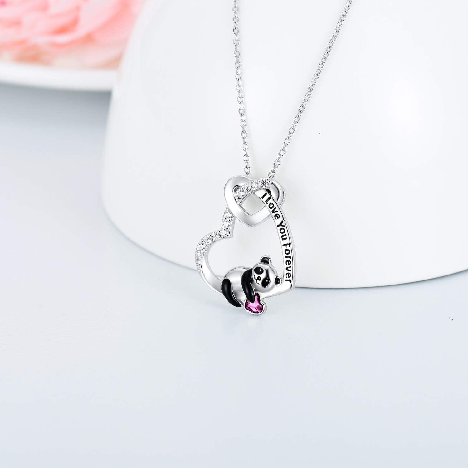  Metal Austrian Crystal Elephant Koala Sloth Heart Pendant Necklace Valentine Gift -0-3