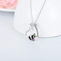 wholesale 925 Sterling Silver Metal Crystal Cute Animal Heart Pendant Necklace with Elephant and Sloth Design-0-7