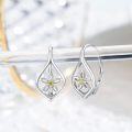 wholesale 925 Sterling Silver Flower Teardrop Dangle Drop Earrings with Yellow Crystal Gemstone Gift for Her-0-1