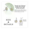 wholesale 925 Sterling Silver Daisy Flower Leverback Dangle Hoop Earrings Wholesale for Women Christmas Gifts-0-4
