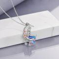 wholesale 925 Sterling Silver Mermaid on Crescent Moon with Flowers and Stars Pendant Necklace s for Women & Girls-0-3