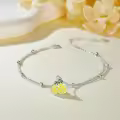 wholesale 925 Sterling Silver Double Layered Pineapple Charm Ankle Bracelet Wholesale for Women-0-4