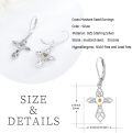 wholesale 925 Sterling Silver Infinity Cross with Yellow Stone Heart Drop Earrings for Women-0-3