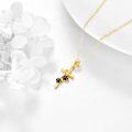 wholesale 14K Gold Cross with Paw Prints Pendant Necklace for Women Gifts for Mom Grandmother Sis-0-3