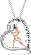 wholesale 925 Sterling Silver Tennis Player Pendant Necklace with Inspirational Quote She Believed She Could So She Did - Sports Lover Gifts for Women-0-0