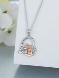wholesale 925 Sterling Silver Bunny Love Forever Heart Pendant Necklace-0-1