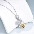 wholesale 925 Sterling Silver Rose & Honeybee Infinity Love Pendant Necklace for Women and Teen Girls-0-2