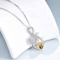 wholesale 925 Sterling Silver Rose & Honeybee Infinity Love Pendant Necklace for Women and Teen Girls-0-2