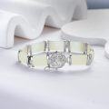 wholesale 925 Sterling Silver 925 with Mother of Pearl and Tree Design Charm Bangle Bracelet for Women - Fine s-0-4