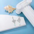 wholesale 925 Sterling Silver Celtic Moonstone Leverback Filigree Trinity Drop Earrings-0-2
