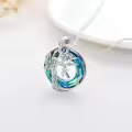 TOUPOP Sterling Silver Crystal Tree Of Life Letter Pendant Necklace-0-4