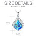 wholesale 925 Sterling Silver Pendant Necklace Black Agate Teardrop Platinum Plated Filigree Design For Women-0-35