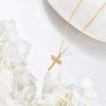 wholesale 14K Gold Diamond Cross Pendant Chain Necklaces for Women Gifts Jewelry-0-3