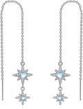 wholesale 925 Sterling Silver Daisy Flower Moonstone Drop Earrings-0-10